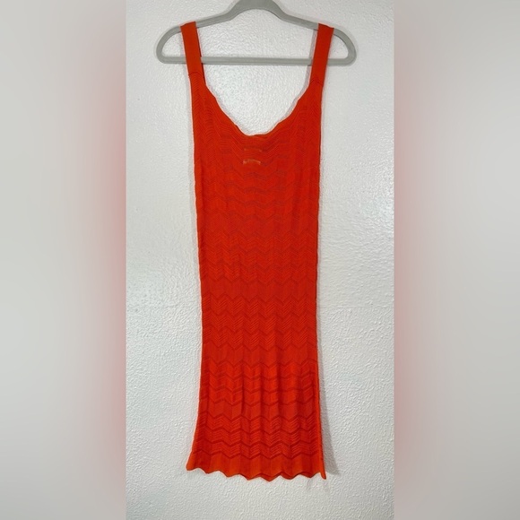 Fuzzi by Jean Paul Gaultier Orange Bodycon Sleeveless Mini Dress Women’s Medium - Picture 7 of 9